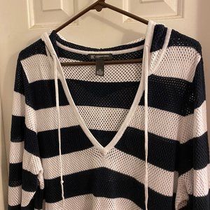 Sporty Striped Woman's Hoodie/Sweater - Size 3X